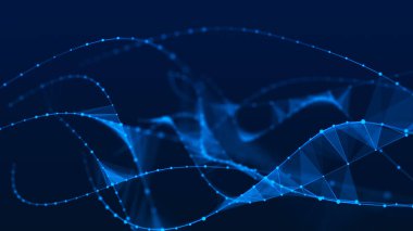 Soyut dijital arkaplan. Ağ bağlantısı yapısı. Büyük veri. Fütürist soyut dalga.