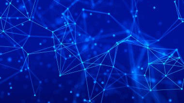 Ağ bağlantısı yapısı. Noktalar ve çizgilerin birbirine bağlandığı soyut bir arkaplan. Büyük veri .