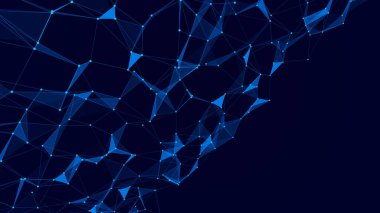 Soyut dijital arkaplan. Kozmik parçacıklar. Büyük veri görselleştirmesi. 3d