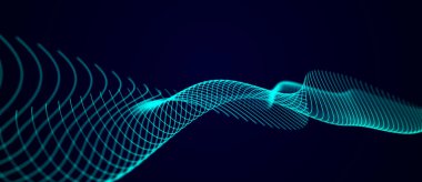 Noktalar ve dokuma çizgileri. Soyut arkaplan. Ağ bağlantısı yapısı. Üç Boyut