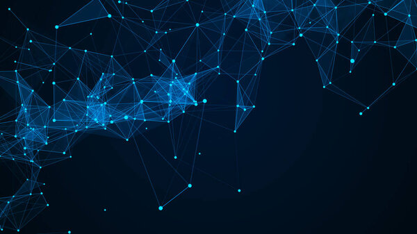 Абстрактный цифровой фон. Пространство заполнено многоугольниками и точками. 3D волна. оказание услуг
.