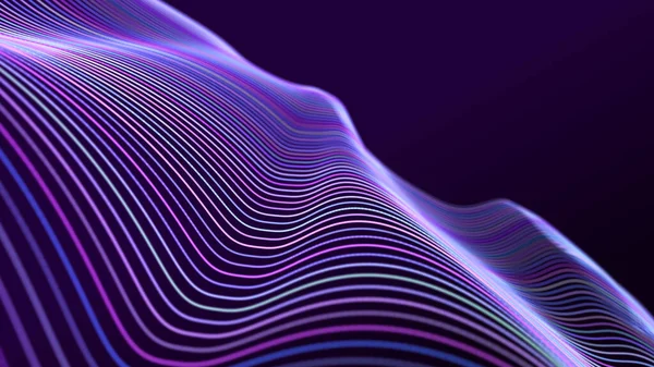 Abstrakt Våg Ljudpartiklar Equalizer För Musik Signalöverföring Tredimensionell — Stockfoto