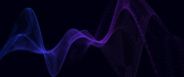 ネットワーク接続構造 未来的抽象メッシュ 点と線の接続で波 ビッグデータ — ストック写真