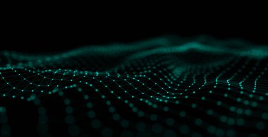 Soyut dijital arkaplan. Ağ bağlantısı yapısı. Büyük veri. Fütürist soyut dalga.