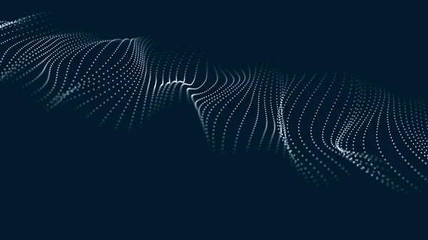 Wave of particles. Futuristic point wave. Vector illustration. Abstract background with a dynamic wave.