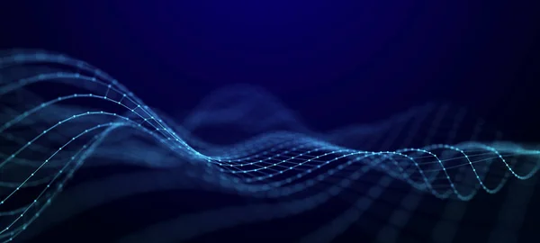 Хвиля Крапок Ліній Плетіння Абстрактний Фон Структура Мережевого Єднання Тривимірний — стокове фото