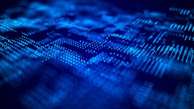 Soyut dijital arkaplan. Büyük veri kodu matrisi. 3d