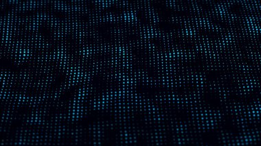 Çokgen arkaplandaki nokta ve çizgilerin birleşimiyle dalga. Bağlantı yapısı. Fütürist soyut ağ.