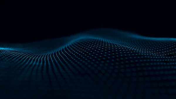 Futuristic Background Points Lines Dynamic Wave Big Data Abstract Background — Stock Photo, Image