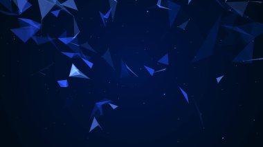 Soyut dijital arkaplan. Kozmik parçacıklar. Pleksusun etkisi. Büyük veri görselleştirmesi. 3d