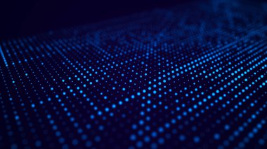 Soyut dijital arkaplan. Büyük veri kodu matrisi. 3d