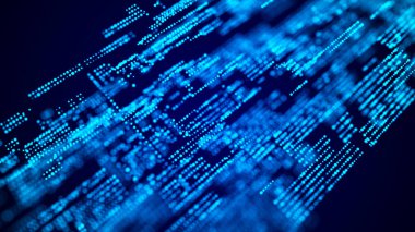 Soyut dijital arkaplan. Büyük veri kodu matrisi. 3d