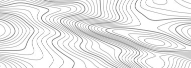 Topografik harita. Beyaz arka planda siyah çizgiler. Özet geçmişten bahset. Vektör illüstrasyonu.