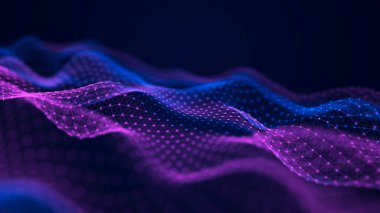 Soyut ses parçacıkları dalgası. Müzik için dengeleyici. Sinyal iletimi. Üç Boyut