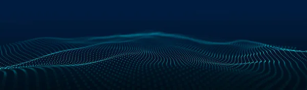 Futuristic Wave Abstract Technology Background Visualization Big Data Analytical Presentation — Stock Photo, Image