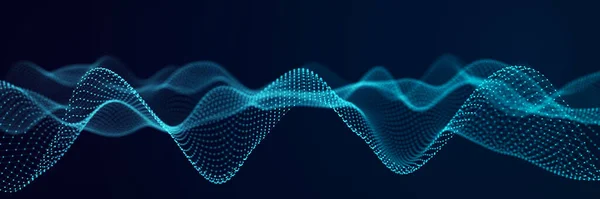 Велика Візуалізація Даних Музичний Потік Звуків Абстрактний Фон Переплетенням Точок — стокове фото