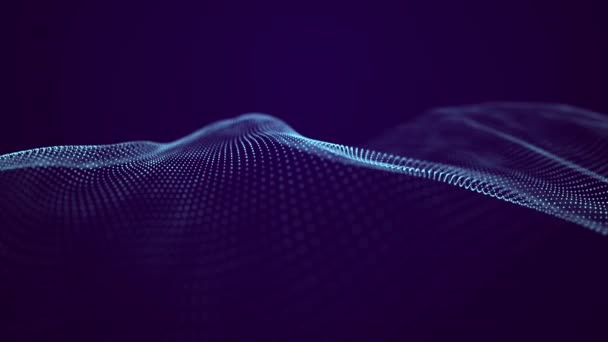 未来的な波だ 抽象技術の背景 ビッグデータの3D可視化 解析的プレゼンテーション3Dレンダリング — ストック動画