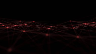 Ağ bağlantısı yapısı. Veri transferi. Noktalar ve çizgilerin birbirine bağlandığı soyut bir arkaplan. 3B görüntüleme.