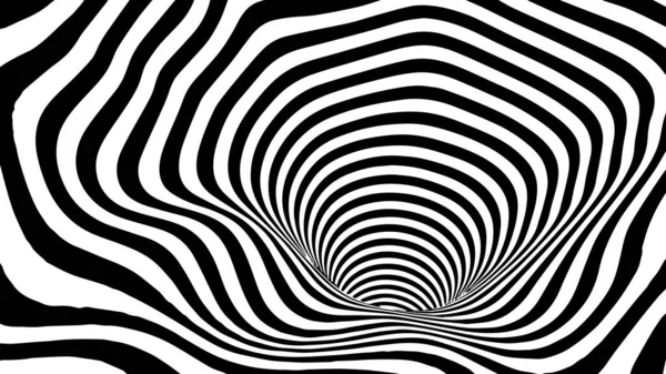Чорно Біла Абстрактна Червоточина Оптична Ілюзія Векторні Ілюстрації Тунель — стоковий вектор