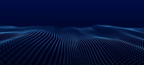 Futuristic Background Points Lines Dynamic Wave Big Data Abstract Background — Stock Photo, Image