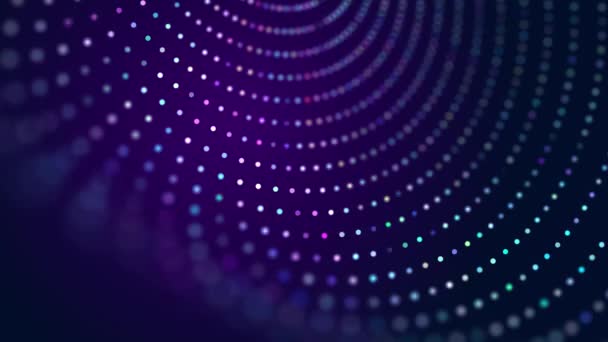 Хвиля Музичних Звуків Абстрактний Фон Переплетенням Точок Ліній Візуалізація Безшовна — стокове відео