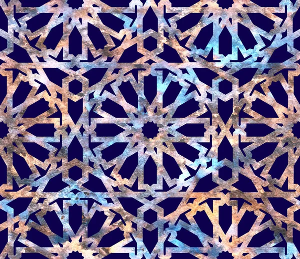 Marinho escuro blu padrão árabe — Fotografia de Stock