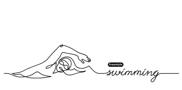 Freestyle swimming vector banner Vector Graphics