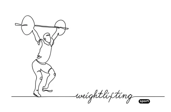 Competizione di sollevamento pesi. Bandiera minimalista vettoriale . — Vettoriale Stock