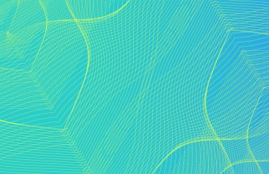 Guilloche vector background in blue and green colors.