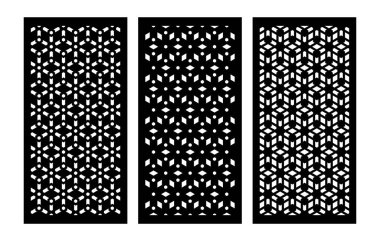 Lazer kesimi için dekoratif vektör panelleri.