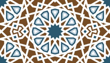 Arabic ethnic tile,mosaic vector seamless pattern.