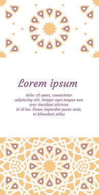 Arapça kart tasarımı. Vektör şablonu