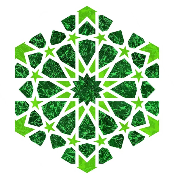 Elemento decorativo islamico verde . — Foto Stock
