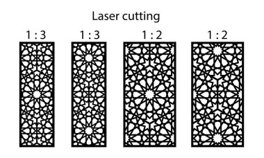 Lazer kesimi için dekoratif vektör panelleri