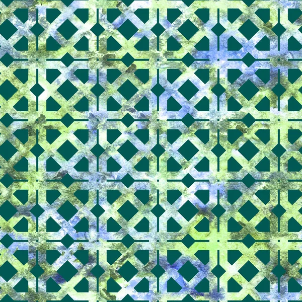 Grelha colorida verde geométrica em estilo arabesco . — Fotografia de Stock