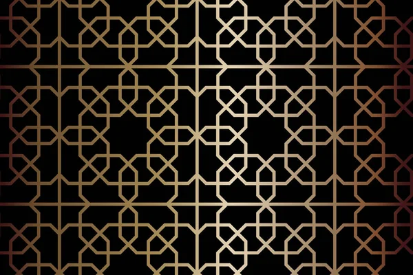 Černozlatý Vektorový Vzor Pozadí Textura Obal Arabský Tradiční Bohatý Luxusní — Stockový vektor