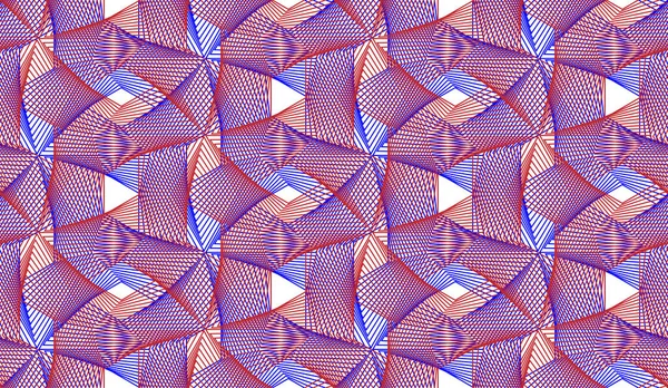 Guilloche vektor zökkenőmentes minta. Piros, kék, lila színű háttér, textúra optikai keverés — Stock Vector