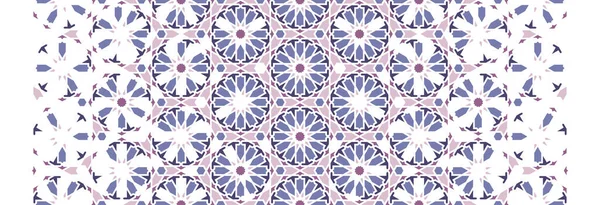 Islamitische, Arabische mozaïek vector rand, patroon, decor Geometrische roze en violette halve toon patroon met kleur Arabisch desintegratie — Stockvector