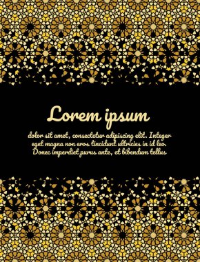 Fas kart tasarımı. Davetiye, kutlama için kart şablonu, Fas geometrik mozaik olarak gerçekleştirilen tarihi kaydet