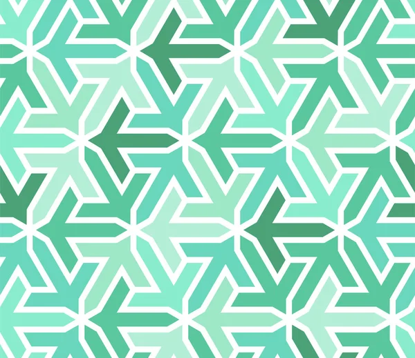 Néo menthe, émeraude, motif géométrique islamique turquoise avec flèches. Texture vectorielle arabe néo-menthe géométrique pour tissu, textile, emballage, papier peint, fond — Image vectorielle