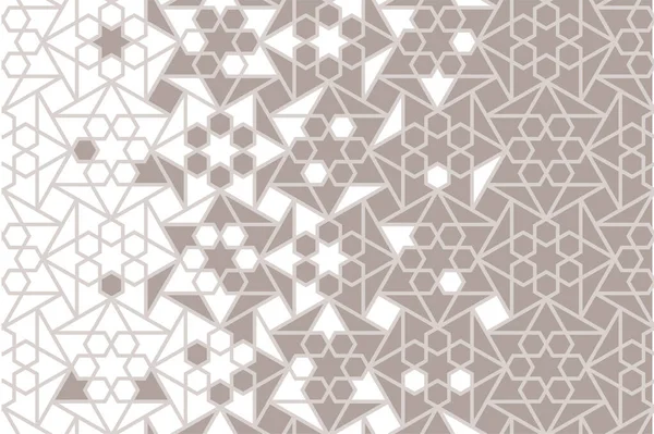 Fondo de vector árabe islámico, patrón, textura. Textura geométrica arábiga de medio tono con desintegración de mosaico — Vector de stock