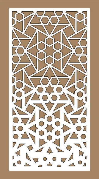 stock vector Jali decorative vector panel,screen,fence design. Cnc geometric template for laser cutting. Laser pattern for cut