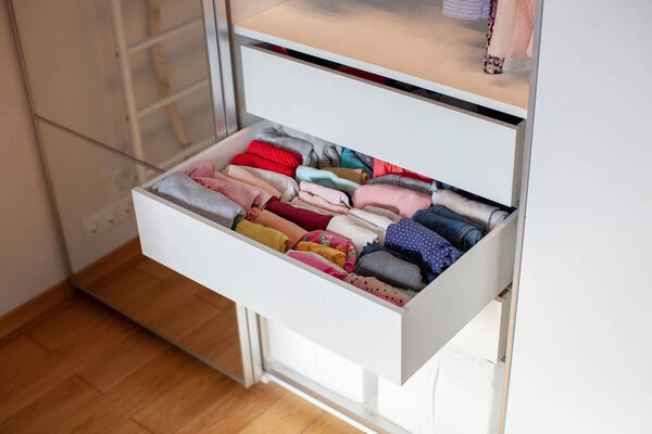 Storage in wardrobe.