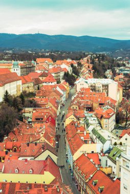 Aerial view of Radiceva street, Zagreb, Croatia