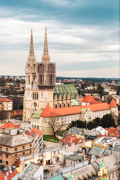 Aerial view of Zagreb city, Croatia — Stock Fotó