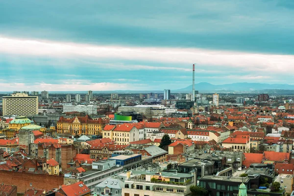 Hırvatistan Başkenti Zagreb Hava Manzarası — Stok fotoğraf