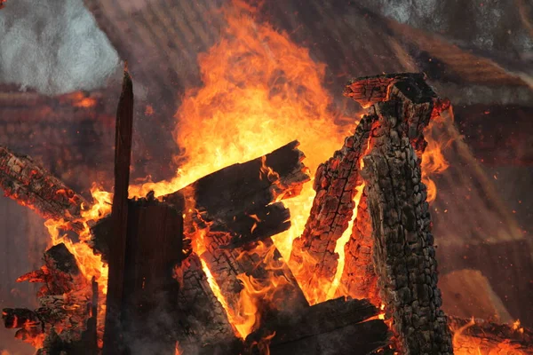 Vieille Maison Bois Feu — Photo