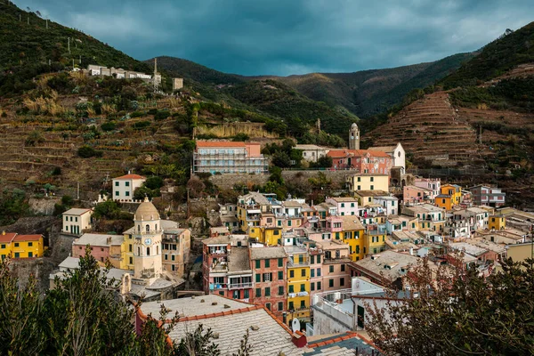 Άποψη Της Βερνάζας Του Εμβληματικού Παλιού Χωριού Cinque Terre National — Φωτογραφία Αρχείου