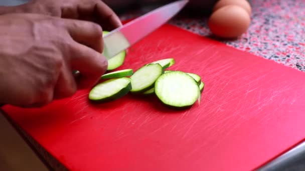 Primo Piano Dello Chef Che Prepara Cibo Vegano Cucina — Video Stock