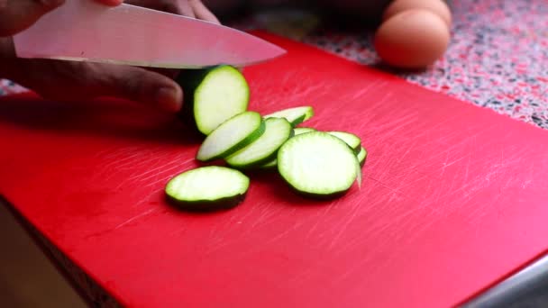 Primer Plano Chef Preparando Comida Vegana Cocina — Vídeos de Stock